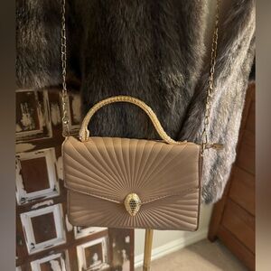 “Snake” tan handbag / crossbody purse